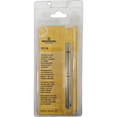 Bergeon Шайбен отвертка Bergeon 7217-H с 4 сменяеми накрайника от неръждаема стомана