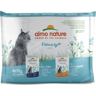 Almo Nature Urinary Help ryba a kuře 6 x 70 g