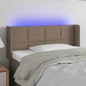 vidaXL LED горна табла за легло, таупе, 93x16x78/88 см, плат (3123222)