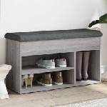 vidaXL Пейка за обувки, сив сонома, 82x32x45, 5 см, инженерно дърво (835031)