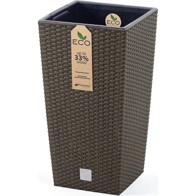 PROSPERPLAST SQUARE ECO WOOD Kvetináč 20 cm kávový