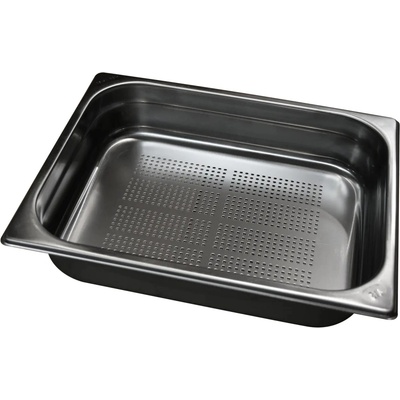 REDFOX Děrovaná gastronádoba GN 1/2 - hloubka 150 mm - nerezová se zasouvacími uchy