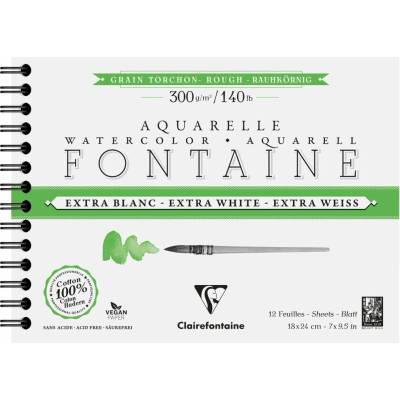 Clairefontaine Akvarelový blok Fontaine extra biely 300 g/m² 18 x 24 cm12 listov
