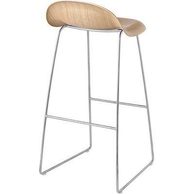 Gubi 3D Bar Stool oak/sledge base