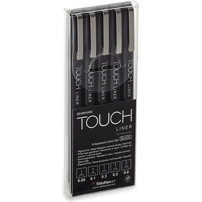 Technické linery TOUCH 5 ks černé