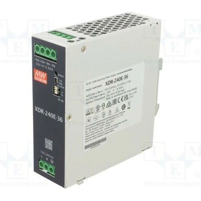 MEAN WELL XDR-240E-36 Napájecí zdroj: spínaný; na lištu DIN; 240W; 36VDC; 0÷6,66A; OUT: 1