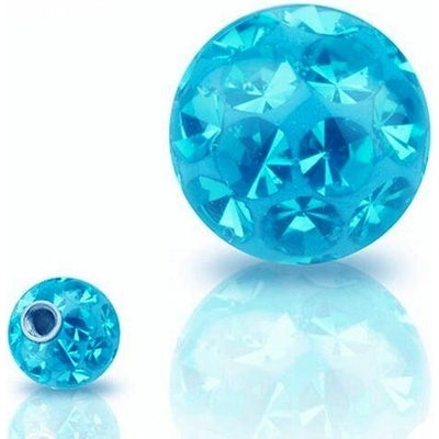 S4U Náhradní kulička s krystaly Swarovski 5 mm, závit 1,6 mm tmavě tyrkysová ND01023-05-DQ