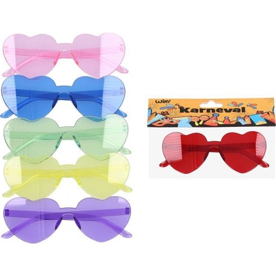 Wiky Set karneval - brýle plastové srdíčka – Zboží Dáma