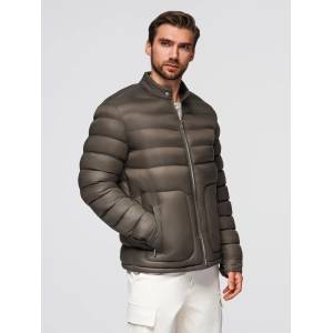 Ombre Clothing Мъжко класическо стегнато яке със стойка - маслинено V3 OM-JALP-0261 Ombre Clothing Ombre Clothing | Zelen | МЪЖЕ | S
