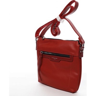David Jones praktická dámská koženková crossbody kabelka Simonas sky červená