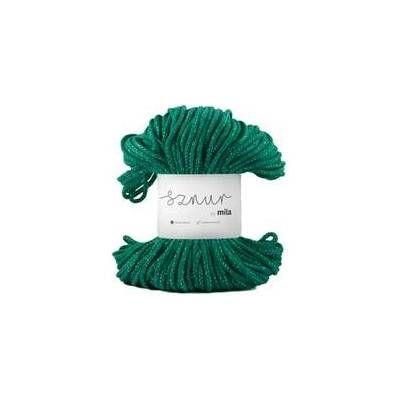 Bavlněná šnůra MILA 3 mm Glitter - zelená stříbrná