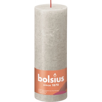 Bolsius Rustic Shine Válec 68x190mm Sandy Grey šedá