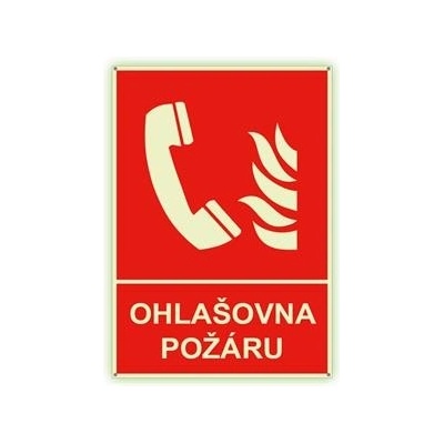 Ohlašovna požáru s textem - fotoluminiscenční tabulka s dírkami, plast 2 mm 150x210 mm