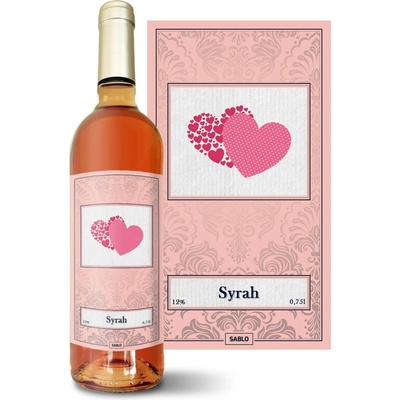 Sablio Srdce Syrah ružové suché víno 12 % 0,75 l (čistá fľaša)