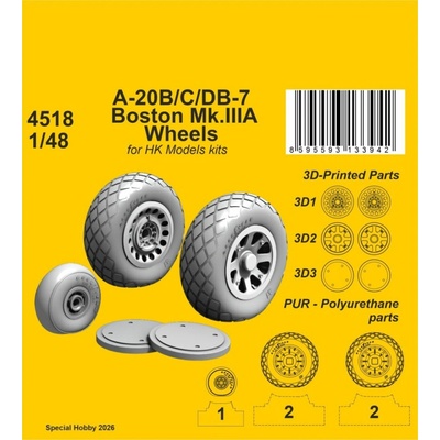 HK Models CMK A-20B/C/DB-7 Boston Mk.III Wheels / for kits 1:48