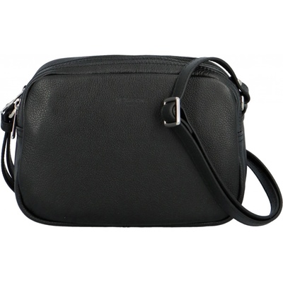 Hexagona dámska kožená crossbody kabelka Vilia čierna