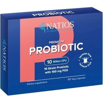 Natios Premium Probiotic Probiotiká s FOS 10 miliárd CFU 10 kmeňov 60 veg kapsúl