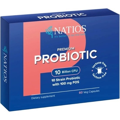 Natios Premium Probiotic Probiotiká s FOS 10 miliárd CFU 10 kmeňov 60 veg kapsúl