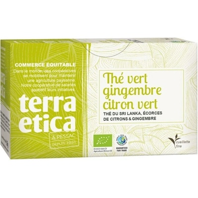 Terra Etica Bio zelený čaj se zázvorem citrónem a limetkou ze Šrí Lanky 20 x 1,8 g