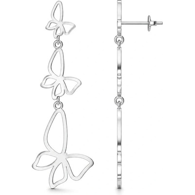 Argento Strieborné náušnice motýľ 67575