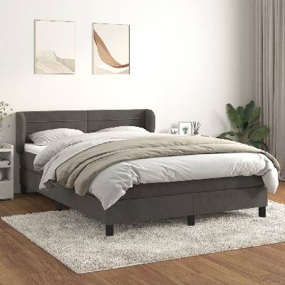 Petrashop 3127566 boxspring postel s matrací tmavě šedá samet