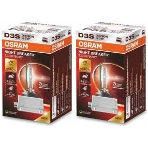 OSRAM XENARC NIGHT BREAKER 220, D3S, +220% more brightness, xenon headlight lamp, 66340XN2, folding box (1 lamp) (pack of 2)