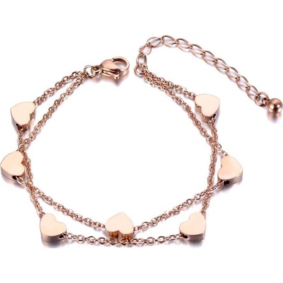 Victoria Filippi Stainless Steel Ocelový dvojitý Caitlin Gold srdce NRB19018-1/18 Zlatá