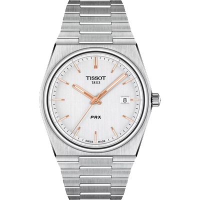 Tissot Мъжки часовник Tissot PRX 137.410. 11.051. 00, Сребрист / Бял (TIS137.410.11.031.00)
