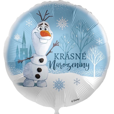 Amscan Fóliový balónek kruh 43cm Krásné narozeniny Olaf CZ