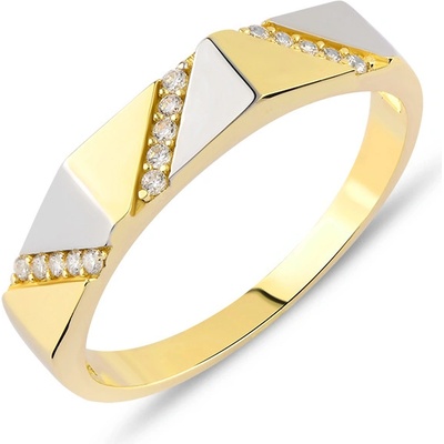 Lillian Vassago Zdobený prsten se zirkony z kombinovaného zlata LLV06 GR113