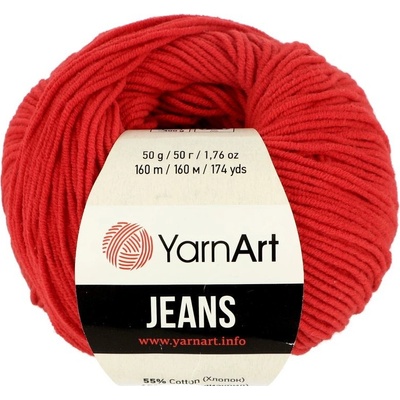 YarnArt Jeans 90 červená