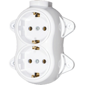 ELMARK Antique ДВОЕН КОНТАКТ ШУКО 16А 250v БЯЛ (190202)