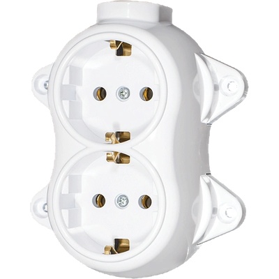 ELMARK Antique ДВОЕН КОНТАКТ ШУКО 16А 250v БЯЛ (190202)