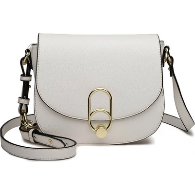 Miss Lulu bílá elegantní crossbody kabelka se sponou 1831