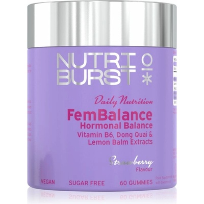 Nutriburst Daily Nutrition FemBalance žvýkací měkké tobolky pro ženy příchuť Strawberry 60 ks