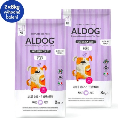 Aldog Adult Monoprotein Mini Pork & Rice 2 x 8 kg