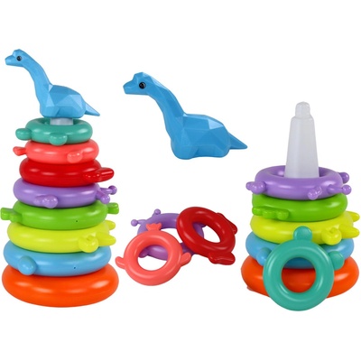 Mamido pyramida Žirafa s 8 barevnými kroužky