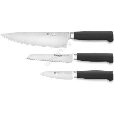 WÜSTHOF - Комплект кухненски ножове PARTNER, 3 части, черен (GG862)