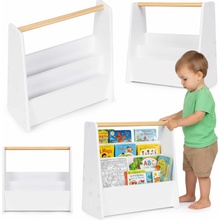 Detská knižnica Montessori, 3-úrovňová, biela, ECOTOYS
