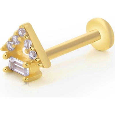 Lillian Vassago Zlatý piercing labreta zdobená zirkony LLV92-GPI025LB