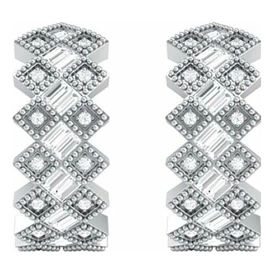 Eppi Stříbrné kruhové náušnice s diamanty Helle E49361