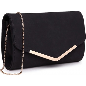 Miss Lulu bags elegantní večerní kožená kabelka psaníčko LH1756 černá