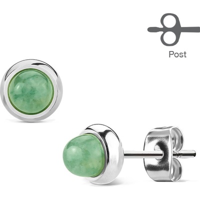 Steel Edge oceľové náušnice pecky 1004 Nefrit