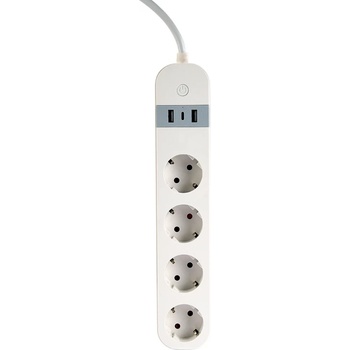 Image 1 of Gembird 4 Plug + 2 USB 1,5 m Switch (TSL-PS-S4U-01-W)