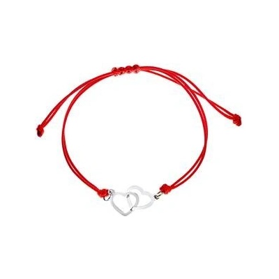 Šperky4U Červený textilní s propojenými srdíčky ON006-R