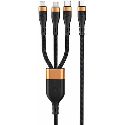 Winner WINKABEL3IN1 3v1 USB-C/Lightning/Micro USB,1,5m, černý