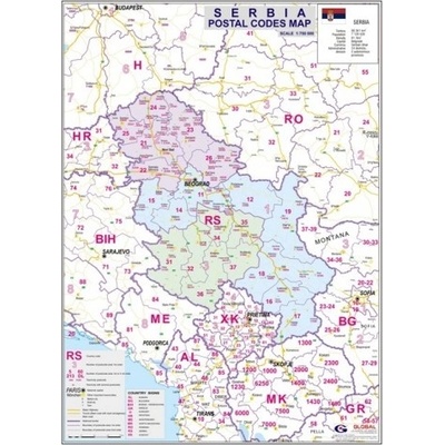 Mapmedia Пощенски кодове на Сърбия
