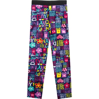 Dívčí zateplené legíny Aura.Via GA 718 nápisy Modrá