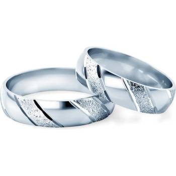 Image 1 of SAVICKI Сватбени халки: бяло злато, полукръгъл профил. 4.3 мм