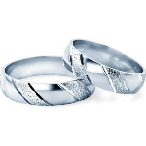 SAVICKI Сватбени халки: бяло злато, полукръгъл профил. 4.3 мм